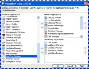 Teamcenter Structure Manager navigation
