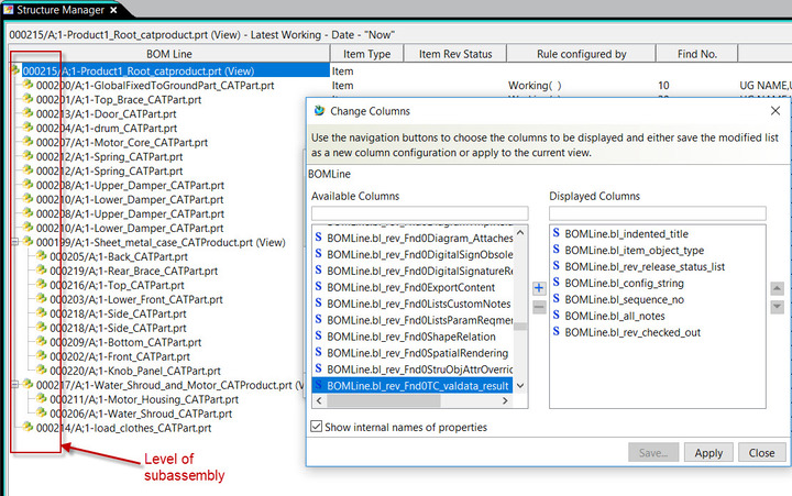 Teamcenter Structure Manager creating BOM structure