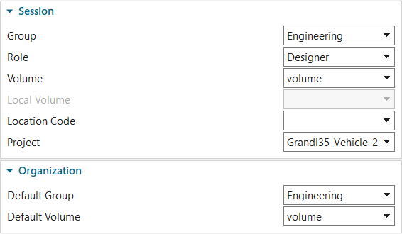 user settings