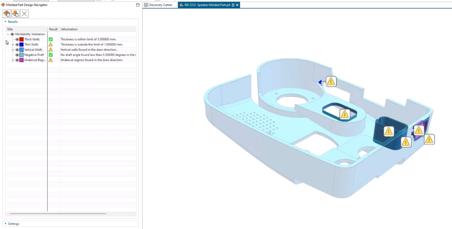 Molded Part Design Navigation.
